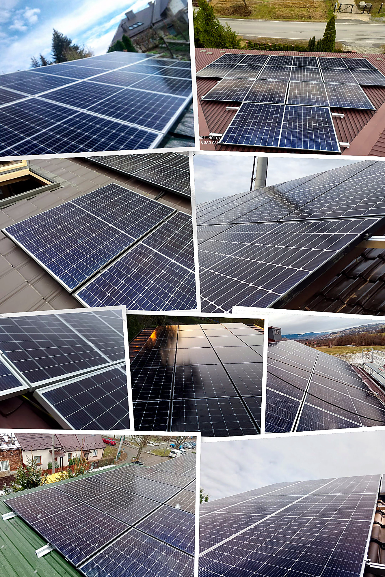 Realizacje instalacji PV w Bochni i okolicach — kolaż zdjęć